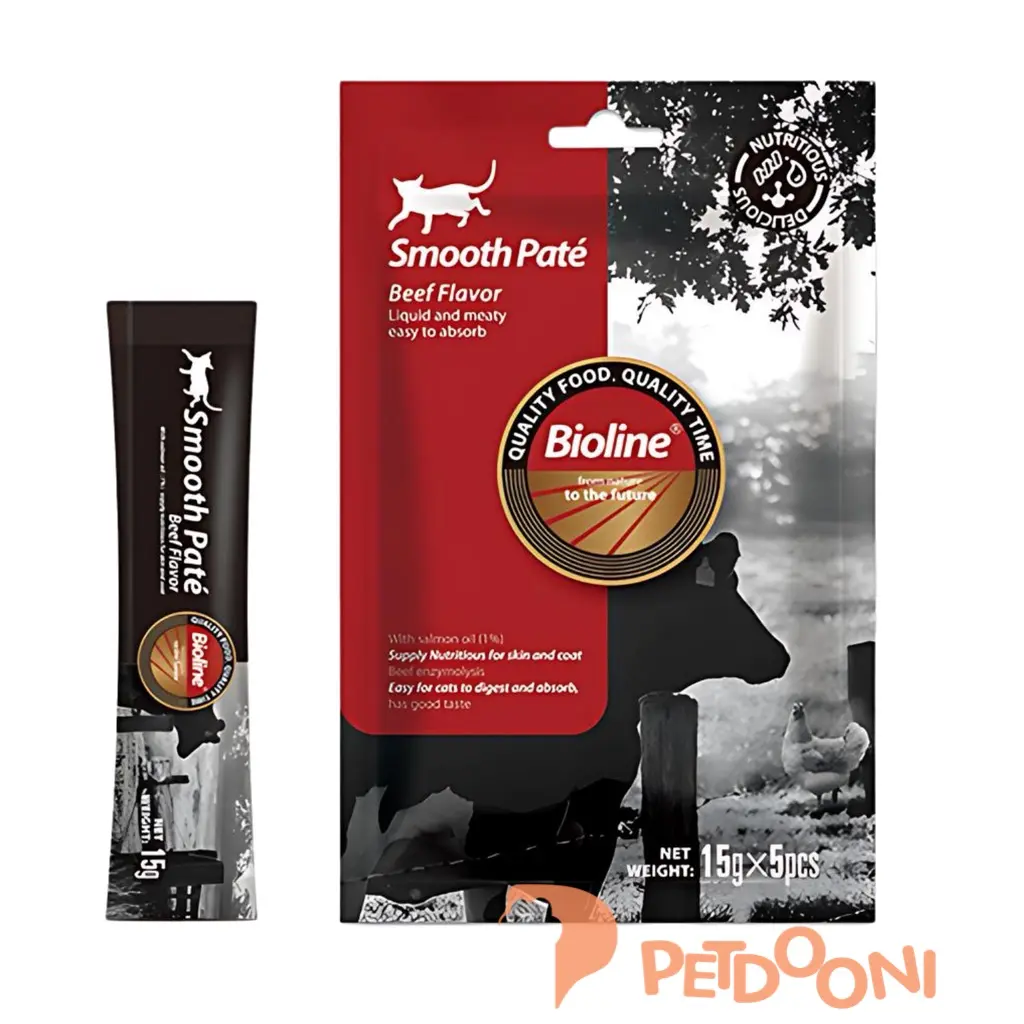 بستنی گربه بایولاین با طعم گوشت 15 گرم