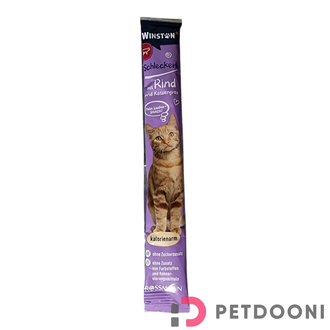 بستنی گربه وینستون با طعم گوشت گاو و کت‌نیپ 15 گرم