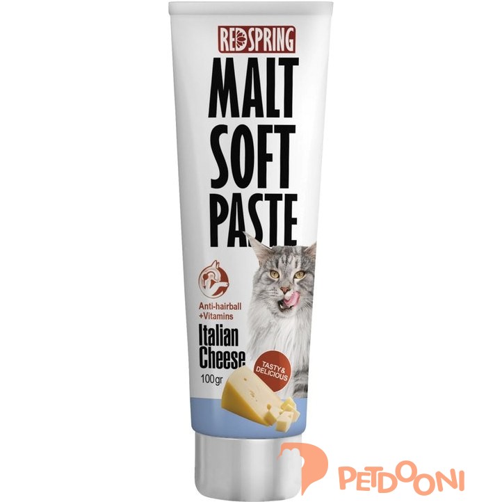 خمیر مالت گربه رداسپرینگ با طعم پنیر ایتالیایی وزن 100 گرم