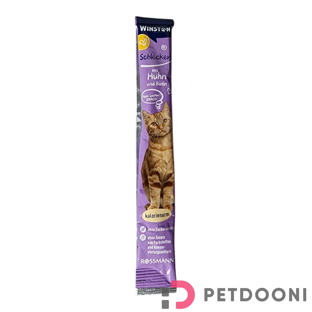 بستنی گربه وینستون با طعم مرغ و بیوتین 15 گرم