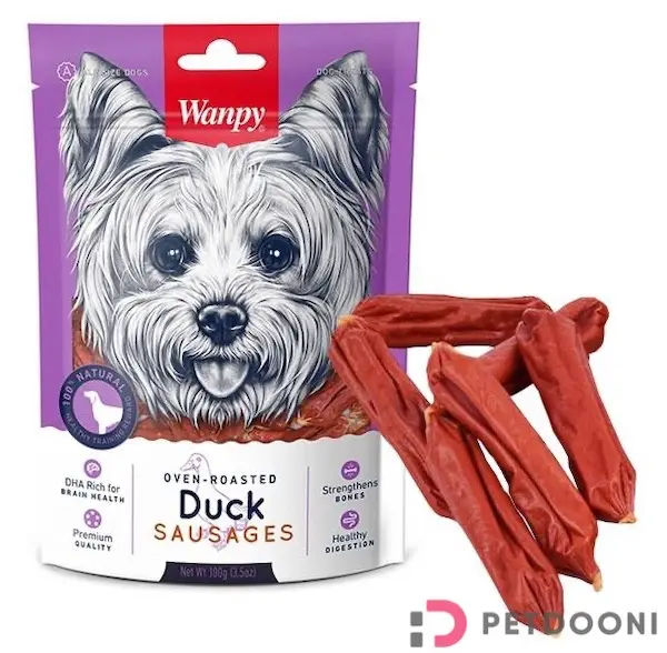 تشویقی سوسیس سگ ونپی با طعم اردک 100 گرم