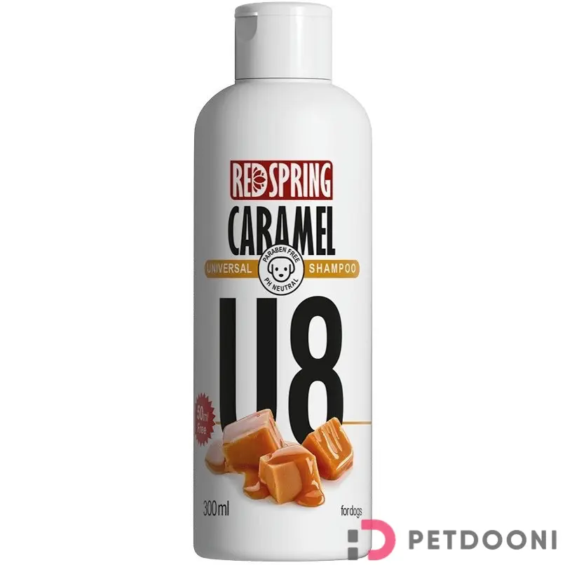 شامپو سگ U8 با عصاره کارامل رداسپرینگ حجم 300 میلی لیتر