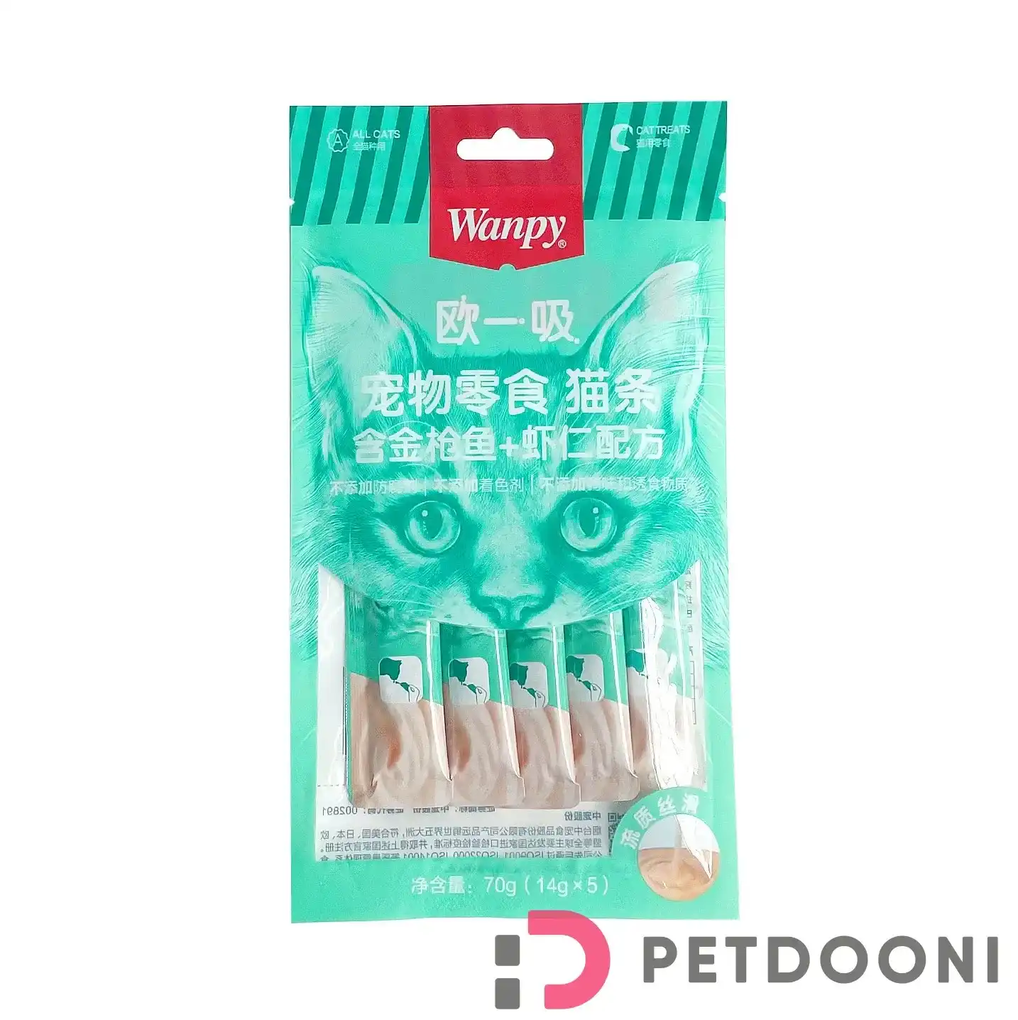 بستنی گربه ونپی مدل Tuna & Shrimp با طعم ماهی تن و میگو بسته ۵ عددی