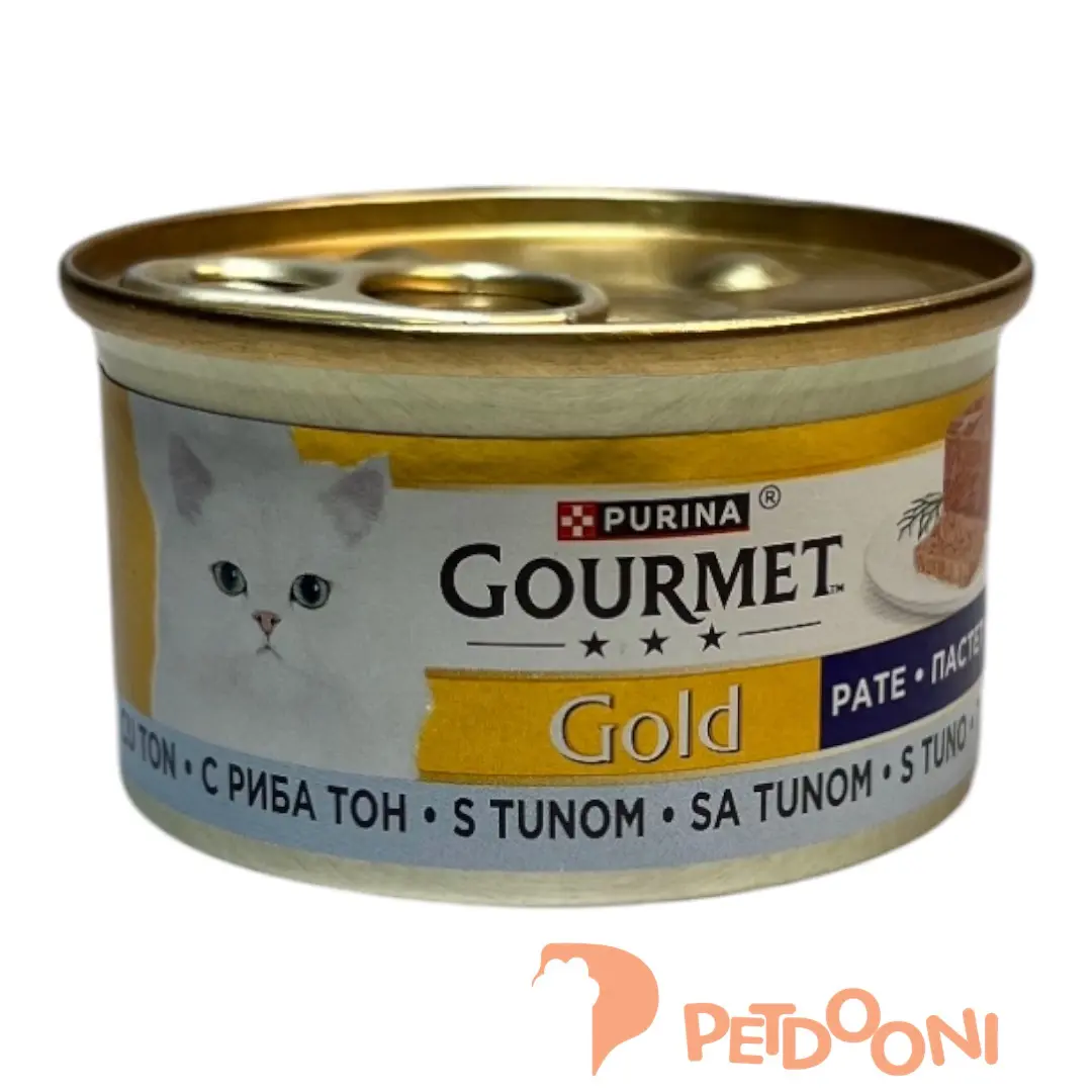 کنسرو پته گربه بالغ گورمت گلد با طعم ماهی تن 85 گرم