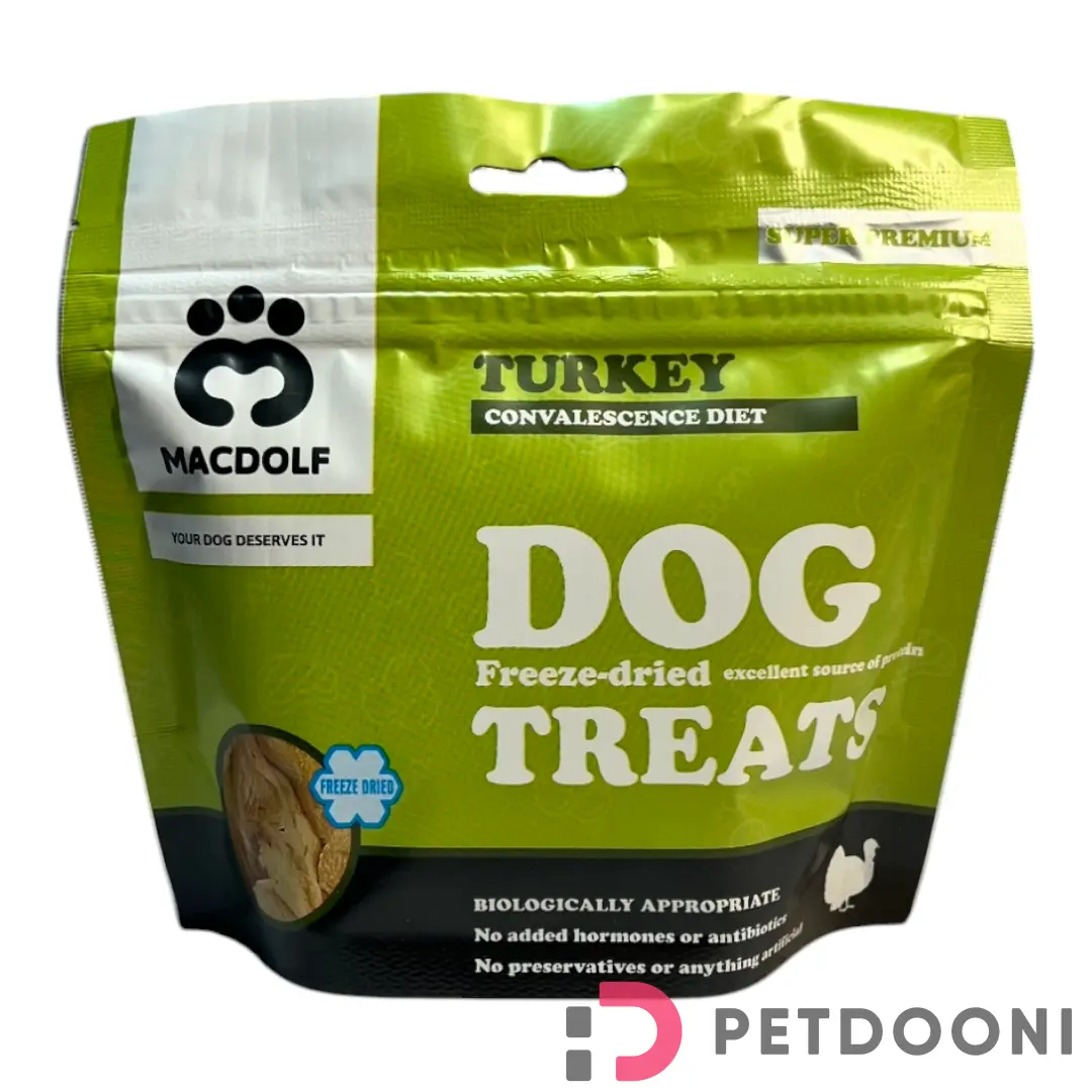 تشویقی فریز دراید سگ مک دولف طعم بوقلمون وزن ۳۵ گرم