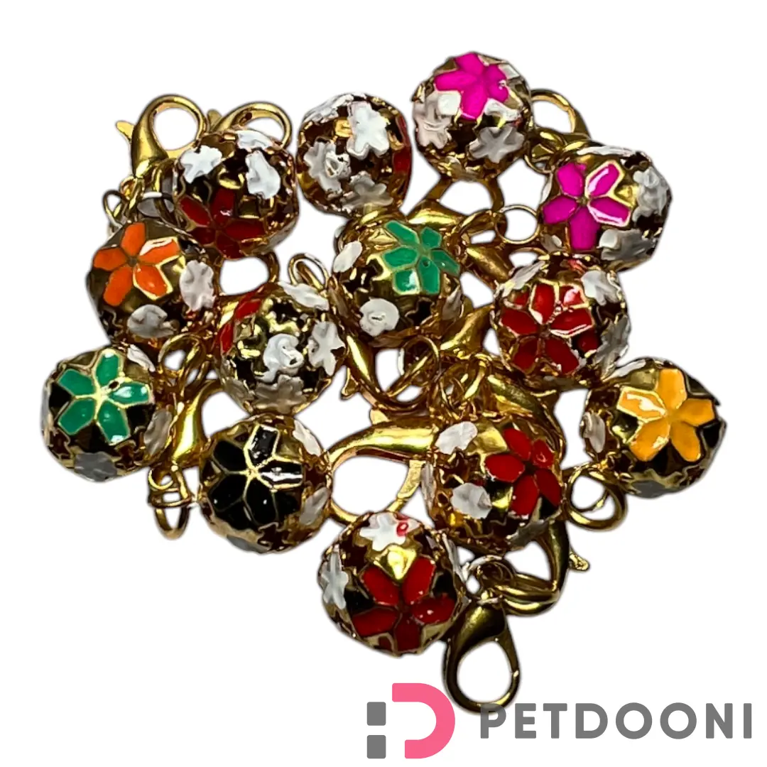 زنگوله گردنی گربه و سگ طرح گل