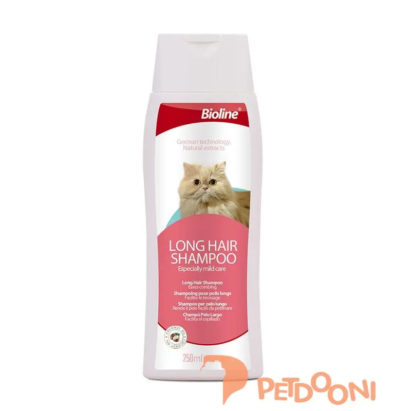 شامپو گربه مخصوص موهای بلند بایولاین 250 میلی لیتر