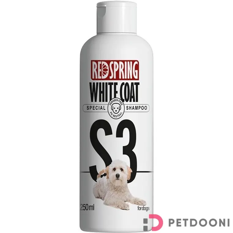 شامپو سگ S3 مخصوص مو‌های سفید و روشن رداسپرینگ حجم 300 میلی لیتر