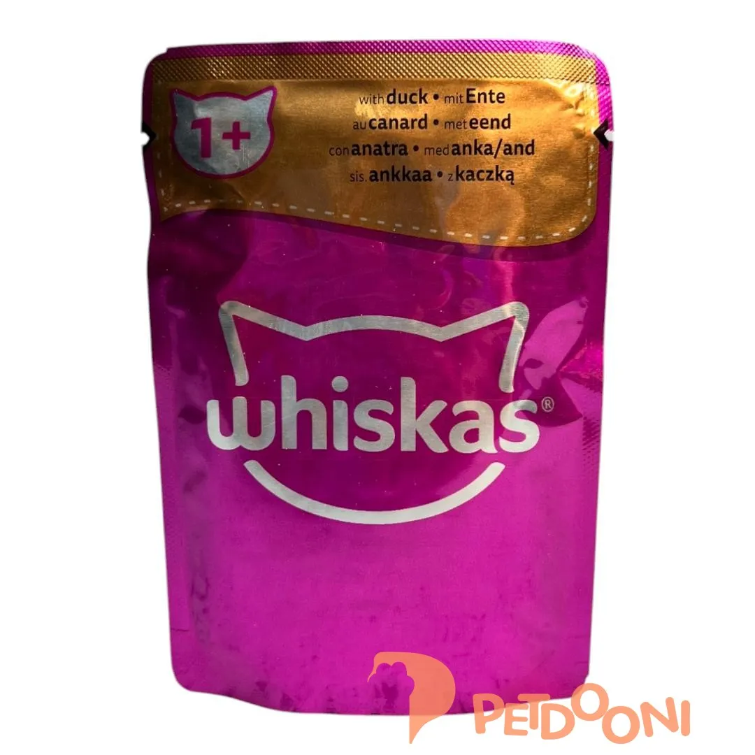 پوچ گربه ویسکاس با طعم اردک در سس وزن 85 گرم