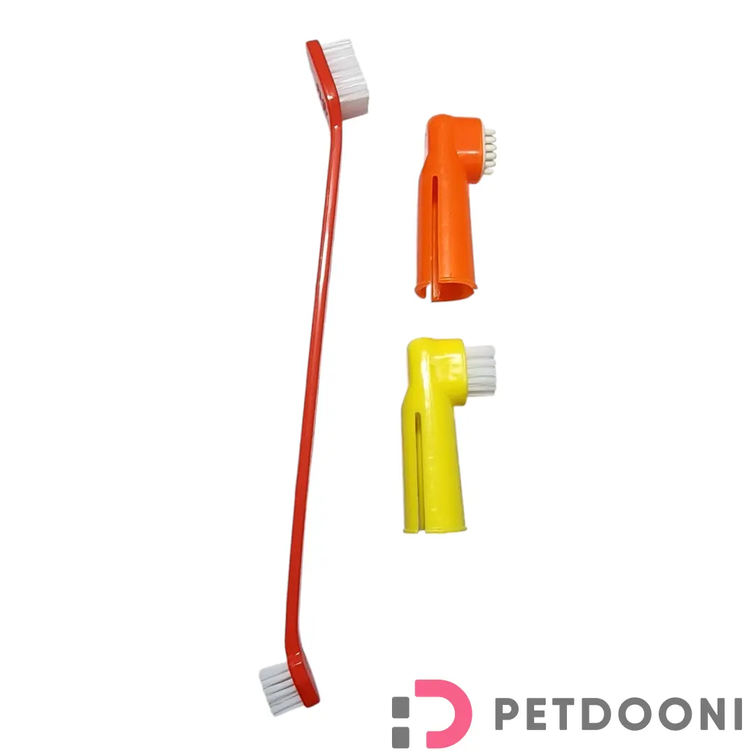 ست مسواک دوطرفه و انگشتی پک 3 عددی