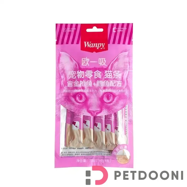 بستنی گربه ونپی مدل Tuna & Cod Fish با طعم ماهی تن و ماهی کاد بسته ۵ عددی