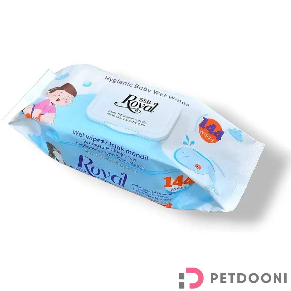 دستمال مرطوب سگ و گربه مدل رویال 144 برگی