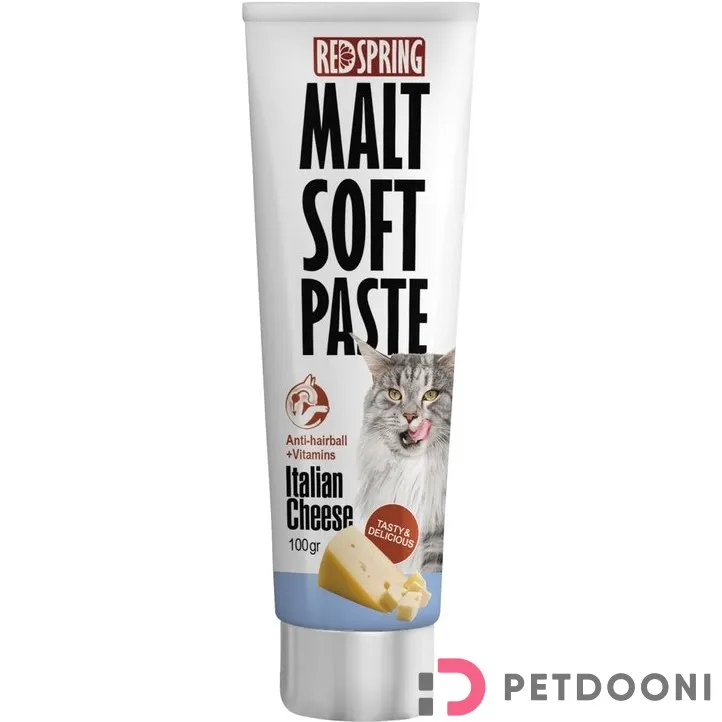 خمیر مالت گربه رداسپرینگ با طعم پنیر ایتالیایی وزن 100 گرم