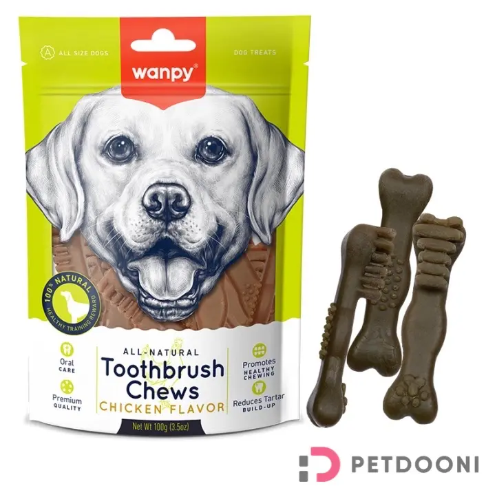 تشویقی دنتال سگ ونپی مدل مسواک با طعم مرغ 100 گرم