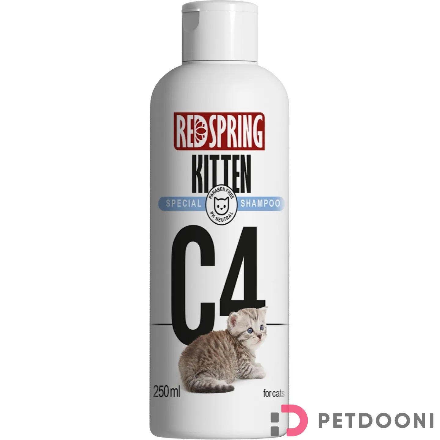 شامپو گربه C4 مخصوص بچه گربه رداسپرینگ حجم 300 میلی لیتر