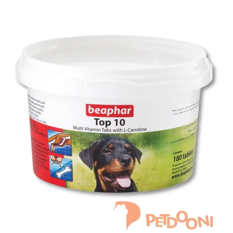 قرص مولتی ویتامین سگ بیفار مدل Top 10 تعداد 180 عددی