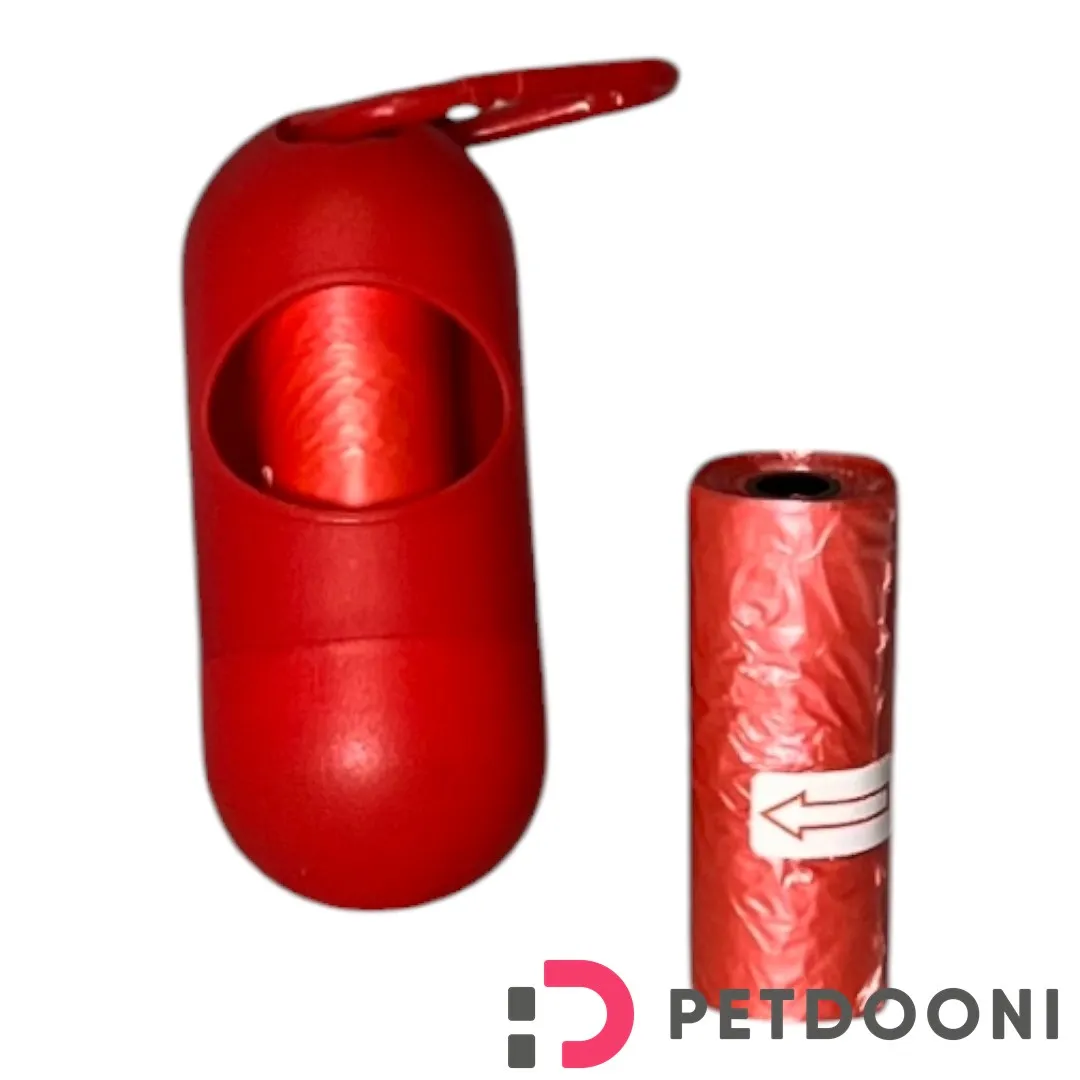 کیسه جمع آوری مدفوع حیوانات طرح کپسول دارای دو رول همراه با مخزن