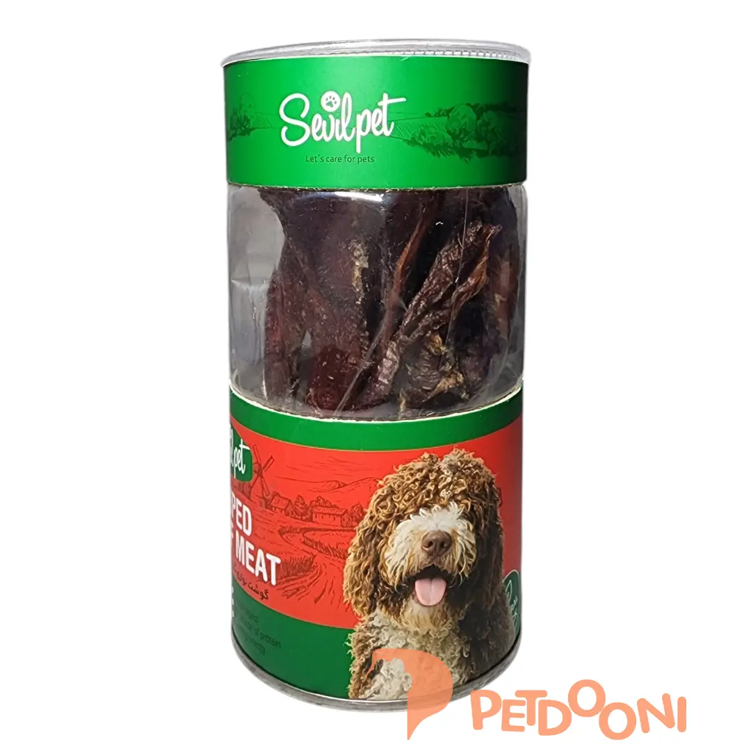 تشویقی سگ سویل پت مدل گوشت نواری گاو وزن 80 گرم