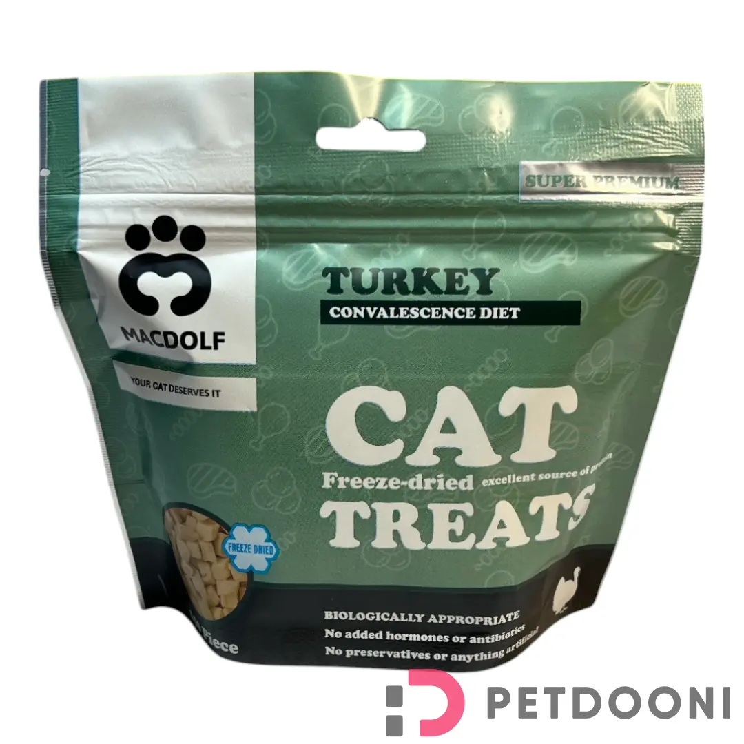 تشویقی فریز دراید گربه مک دولف طعم بوقلمون وزن ۴۰ گرم