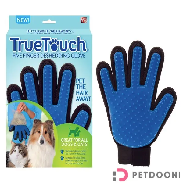 دستکش ماساژ و مو جمع کن سگ و گربه