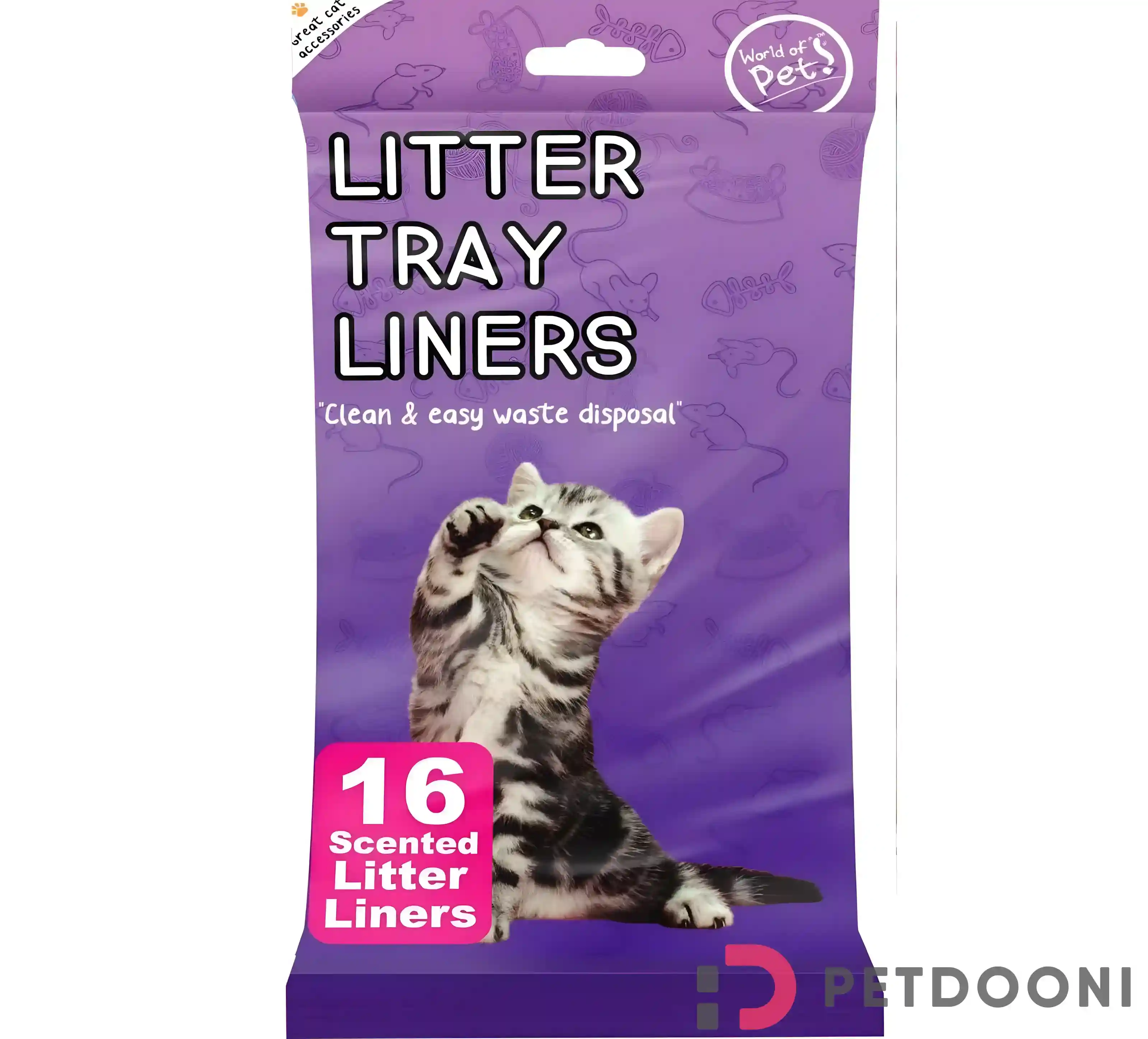 لاینر خاک گربه معطر World of Pets بسته 16 عددی