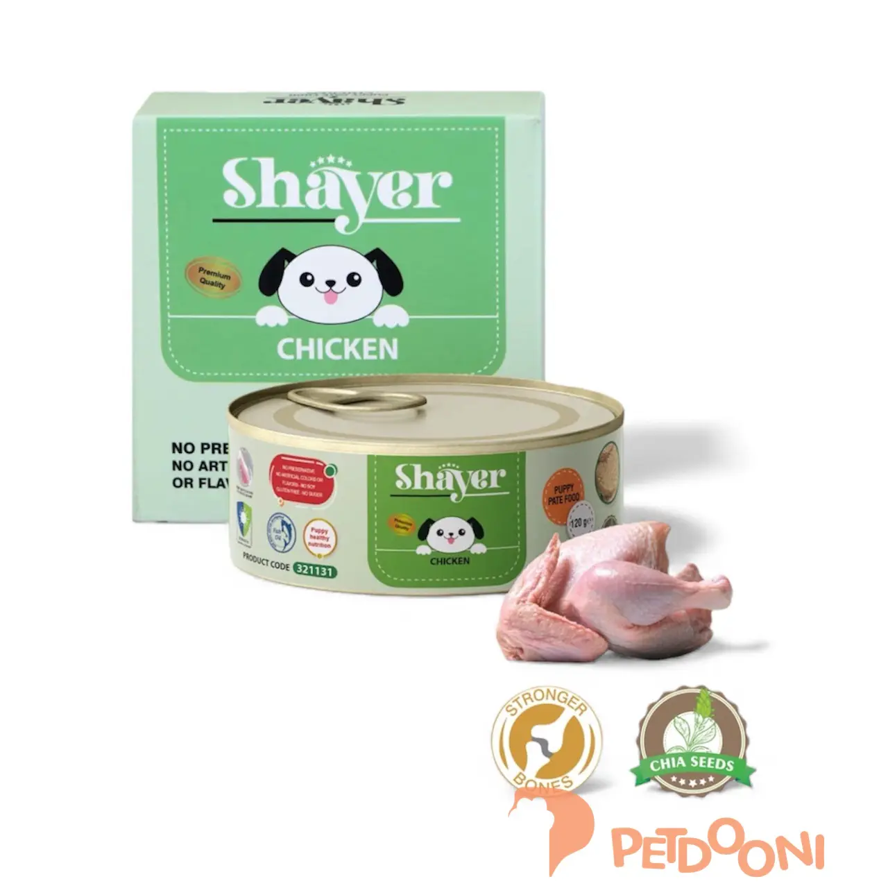 کنسرو پته توله سگ شایر با طعم مرغ 90 گرم