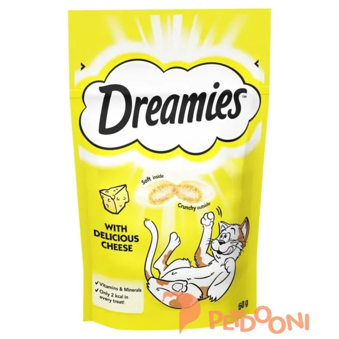 تشویقی گربه دریمیز با طعم پنیر وزن 60 گرم