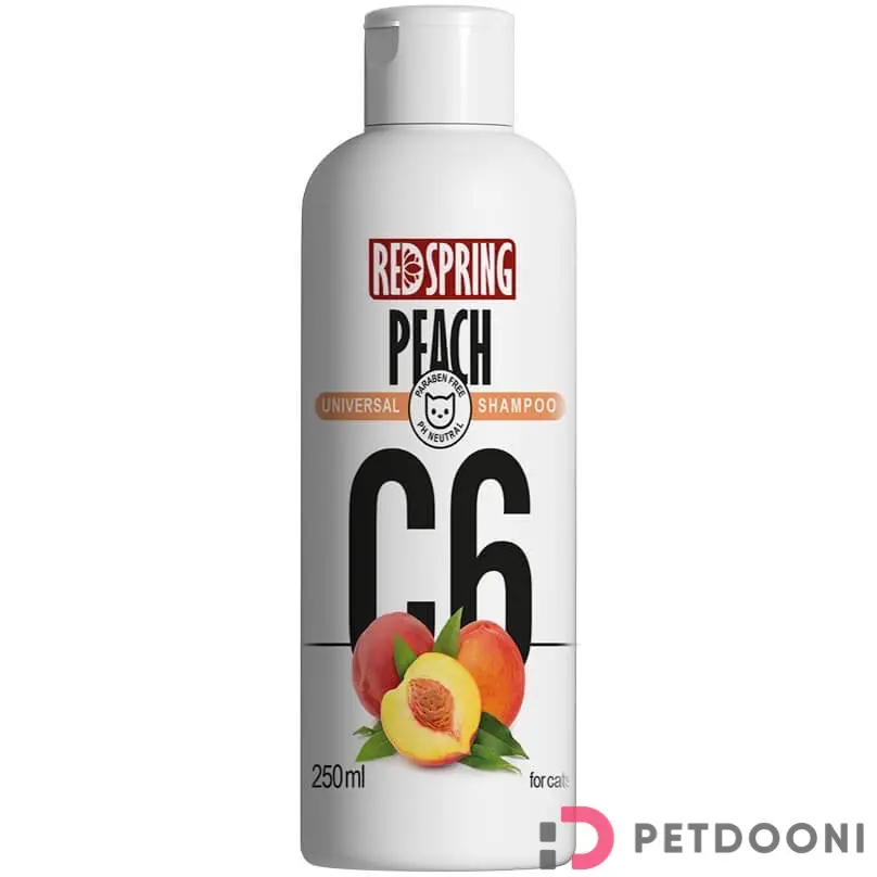 شامپو گربه C6 با عصاره هلو رداسپرینگ حجم 300 میلی لیتر