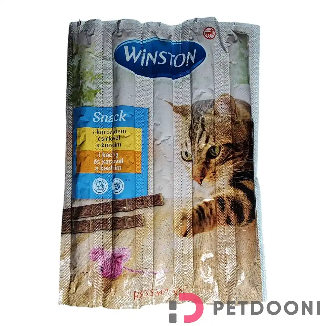 تشویقی مدادی گربه وینستون طعم مرغ و اردک 5 عددی