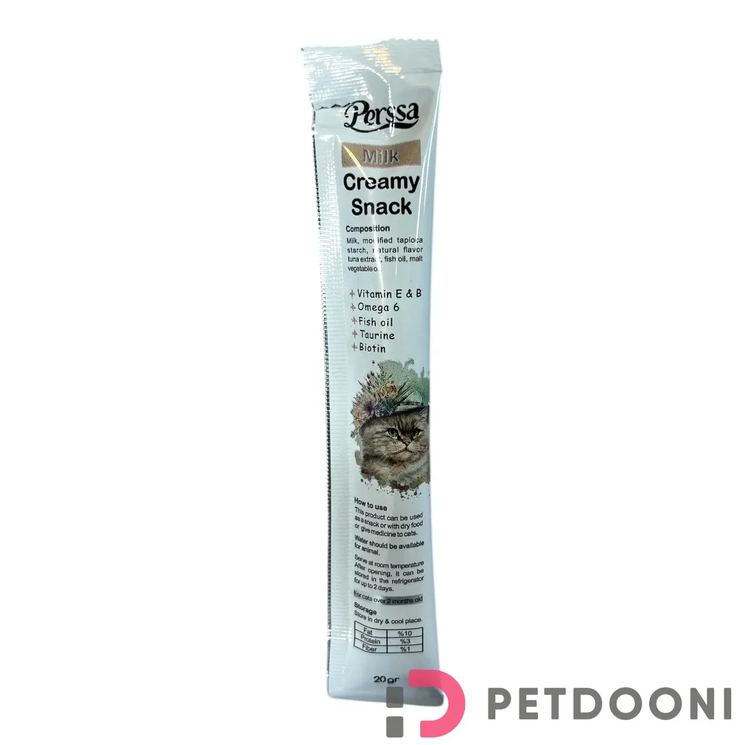 بستنی گربه با طعم شیر پرسا وزن 20 گرم